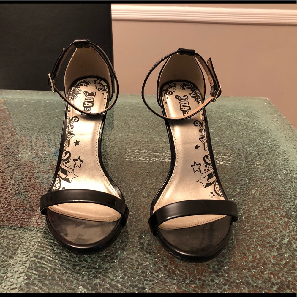 Black strappy heels